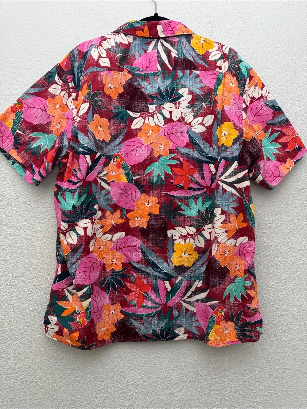 Old Navy Resort Shirt Slim Short Sleeve Button Front Camp Floral Print Size XL
